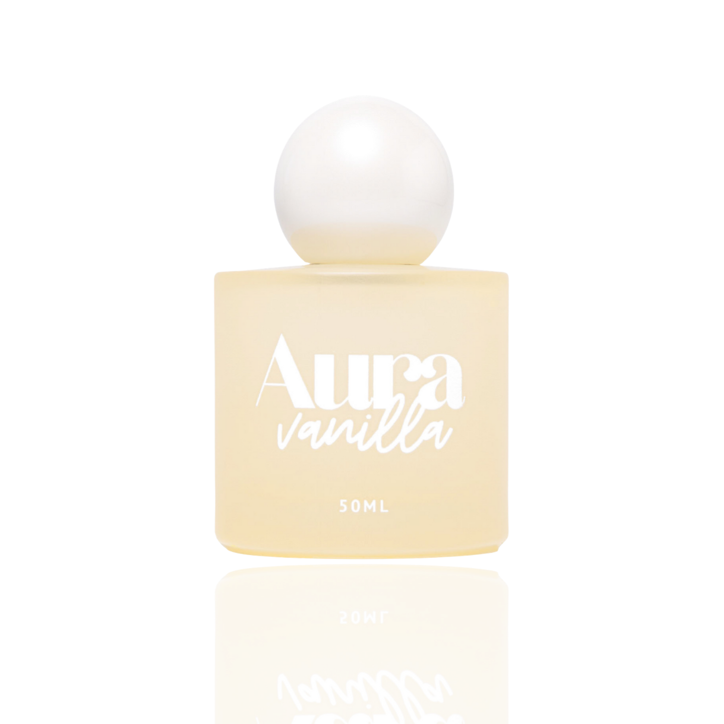 Flacon jaune pâle du parfum pour cheveux Aura Vanilla 50 ml naqä