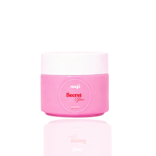 Pot rose du masque détox Secret Glow naqä au couvercle blanc