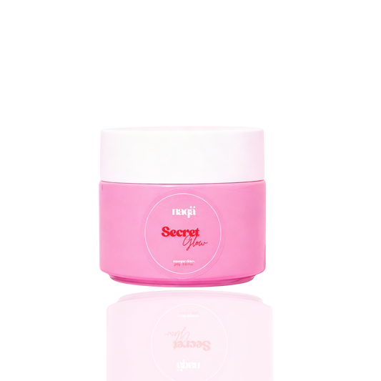 Pot rose du masque détox Secret Glow naqä au couvercle blanc