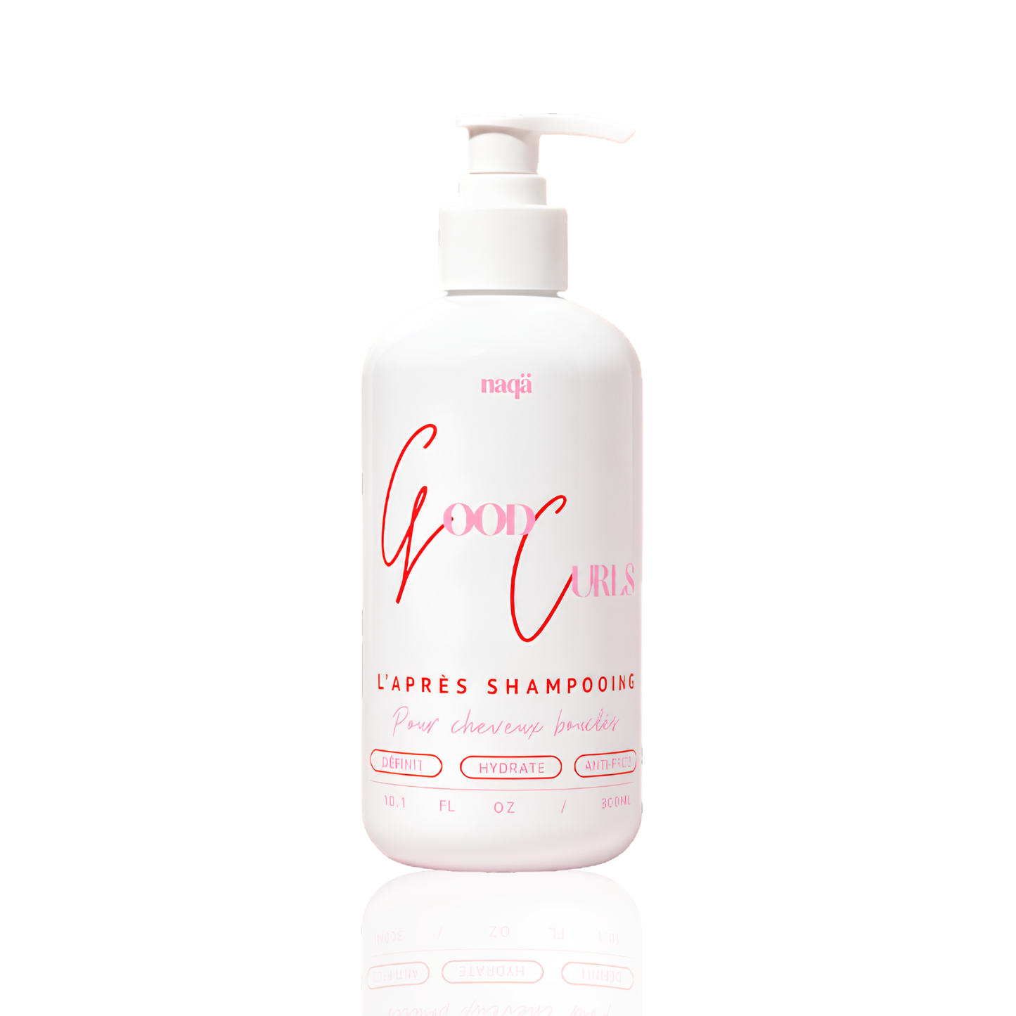 Flacon à pompe blanc de L'Après Shampooing Good Curls naqä