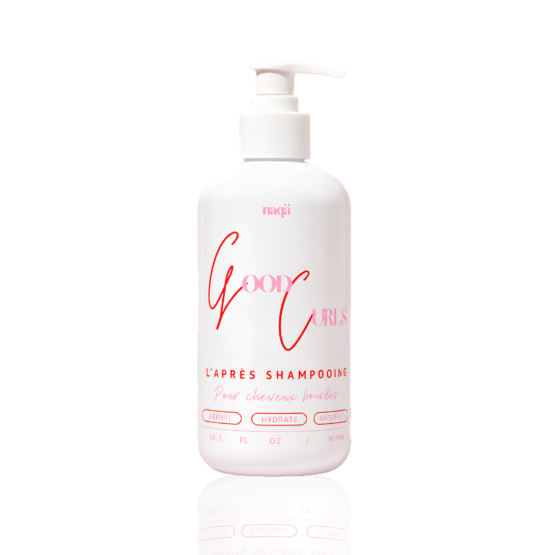Flacon à pompe blanc de L'Après Shampooing Good Curls naqä
